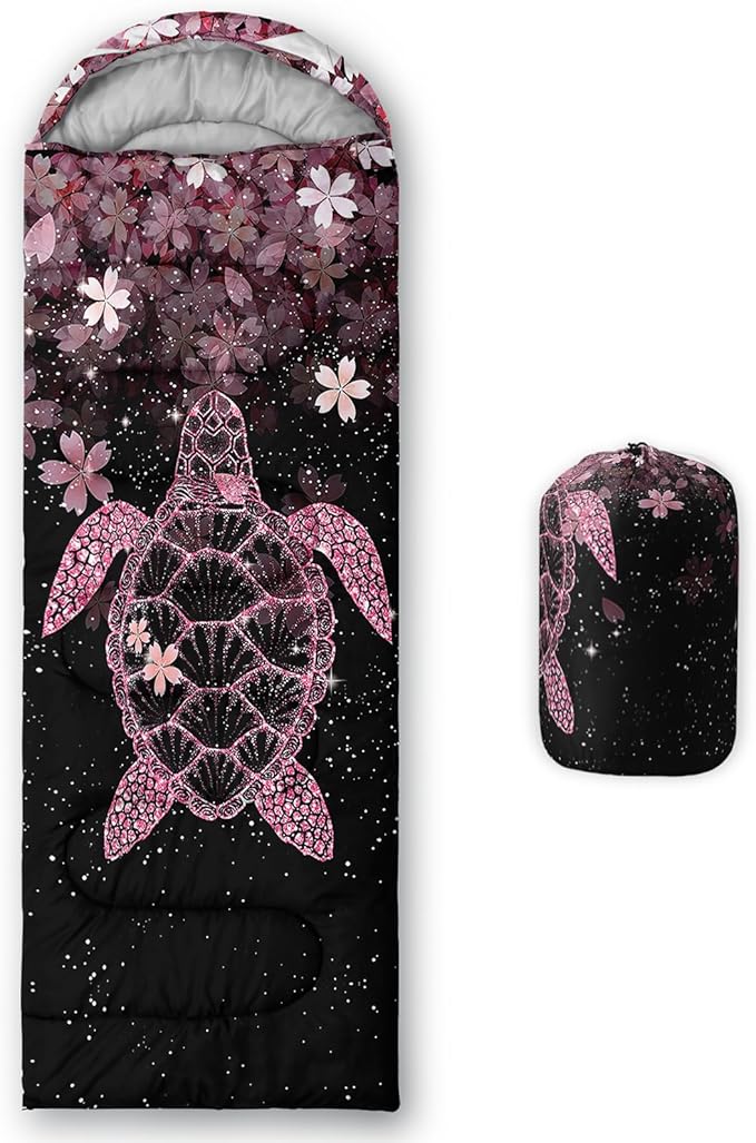 QOOMO Axolotl Cute Camping Sleeping Bags3 Season Warm &amp Cool WeatherLightweightWaterproof Sleeping Bags for Adults &amp KidsTravelingand Outdoors