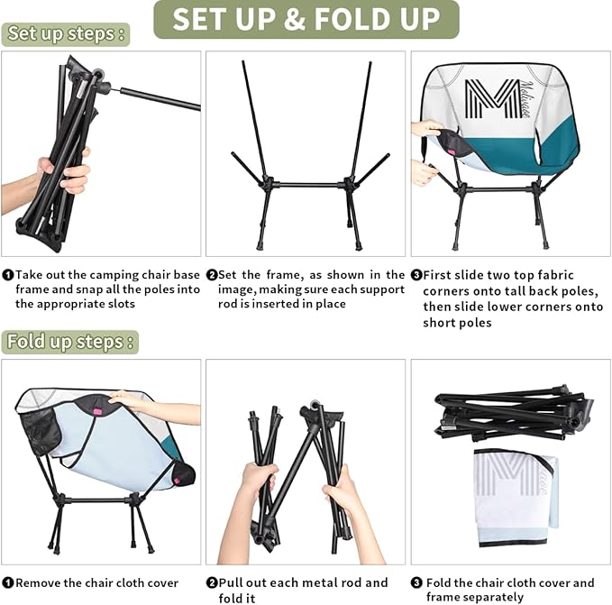 Personalized Camping Chair Portable Backpacking Chair with Side Pocket Custom Folding Camp Chairs with Name Initial Lightweight Compact Customized Outdoor Chairs