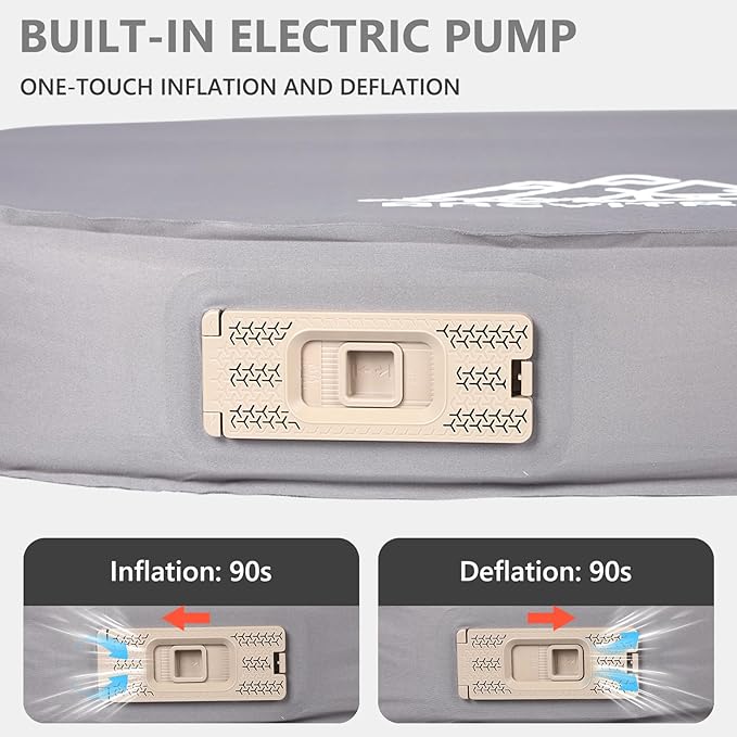 Camping Air Mattress Tesla Model Y Mattress 4 Ultra Thick Tesla Model Y Air Mattress Self Inflating Sleeping Bed with Pump Portable SUV Air Mattress Car Bed Camping Gray