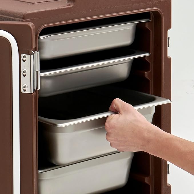 Insulated Food Pan Carrier Holds 5 Full-Size Food Pans 2-1/2 Deep Brown (29A-158)