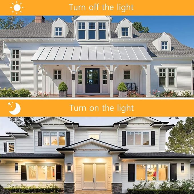4-Pack Outdoor Wall Lights LED Modern Black Exterior Light Wall Mount Simple Aluminum Waterproof Porch Wall Sconces for Outside House Garage Garden