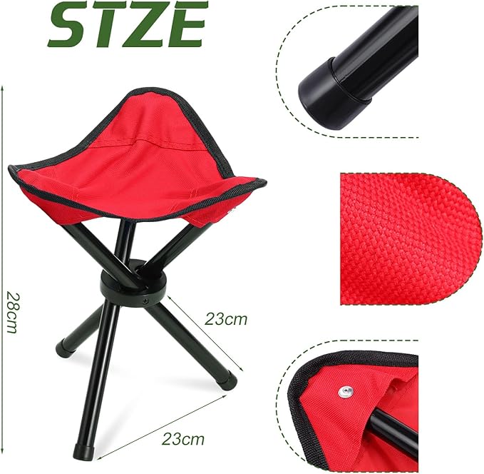 3 Pack Folding Camping Stool Portable Small Collapsible Chair Tripod Stool Hiking Chair for Fishing Beach Picnic Outdoor Gardening and Travel