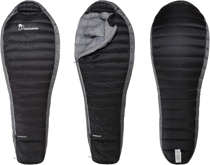 Mountaintop Down Sleeping Bag 15F 650 Fill Power - Ultralight Compact Portable Hiking Camping Sleeping Bag with Compression Sack for Adults Teens