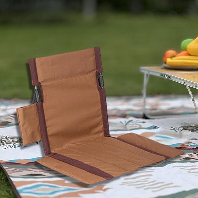 Outdoor Camping Backrest Padded Cushion Pad with Carry Bag Floor Backrest Chair for Trekking