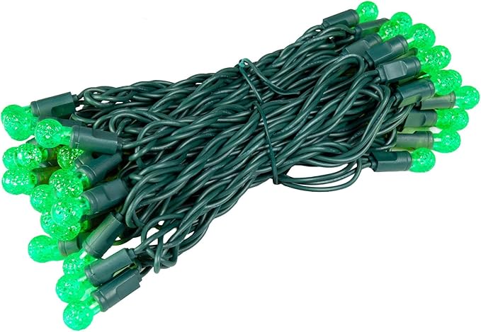 Novelty Lights 25FT 50 LED G12 Christmas String Lights Tree Lights Indoor Outdoor Commercial Grade LED Mini Light Set with 40000 Hours Rating Christmas Lights Christmas Tree Lights Green