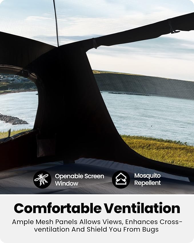 OutdoorMaster Updated Camping Tents 4/6 Person Camping Tent with Blackout Shelter Technology Easy Setup in 60 Seconds Weatherproof Pop Up Tent with Top Rainfly Instant Cabin Tent