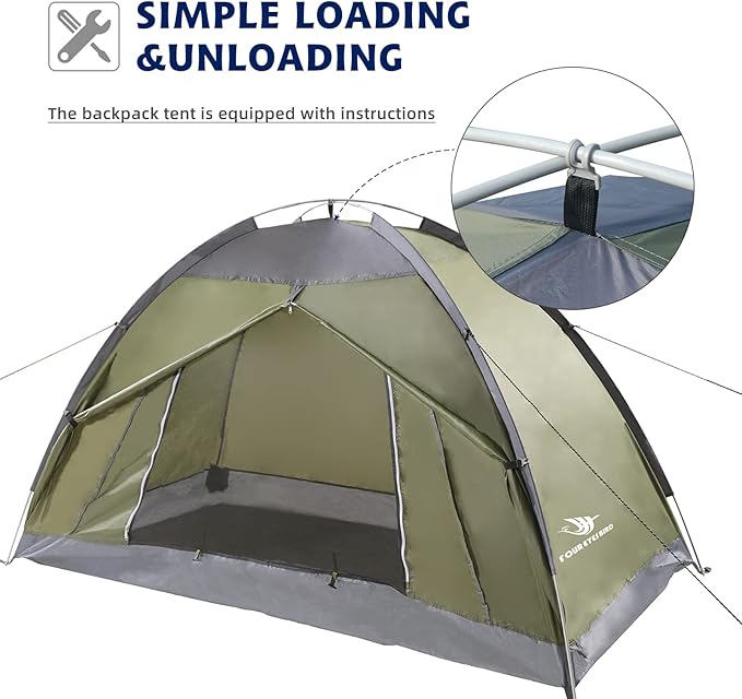 7.2 × 4 × 4 Feet Single Backpack Tent Waterproof Camping and Hiking Tent can be Used by One Person Light and Durable