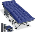 NAIZEA Folding Camping Cots for Adults Folding Cot with Mattress Camping Foldable Bed Portable Military Cot Double Layer Oxford Strong Heavy Duty Sleeping Cots w/Carry Bag for Camp Office Travel