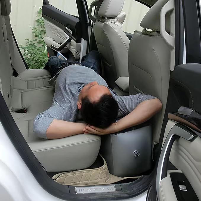 Inflatable Car Air Travel Mattress Back Seat Gap Pad with Air Pump51.2×10.6×14.6 Portable Cushion Camping Sleeping Gap Pad Air Couch for CarSUV