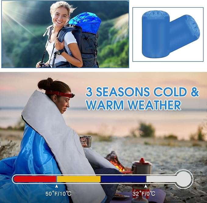 Macarrie 10 Pcs Bulk Sleeping Bags for Homeless Donation Shelter Adults 0 Degree Waterproof Sleeping Bags with Compression Sack for Cold Weather Emergency Hiking Camping Warm