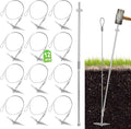 Ground Earth Anchors 35“X 1/8 for Shedswith Drive Rod Tool Galvanized Cable for Securing Camping Tents Swing Set Green House 12 Pack Single Layer Earth Anchors for Trapping