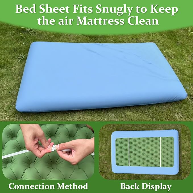 Double Sleeping Pad: Self Inflating Camping Pad Mattress for Backpacking &amp Outdoor Trips | 4 Thick for Ultimate Comfort | Lightweight &amp Compact | Sleeping Mats for Beachs Hiking &amp Car Tr