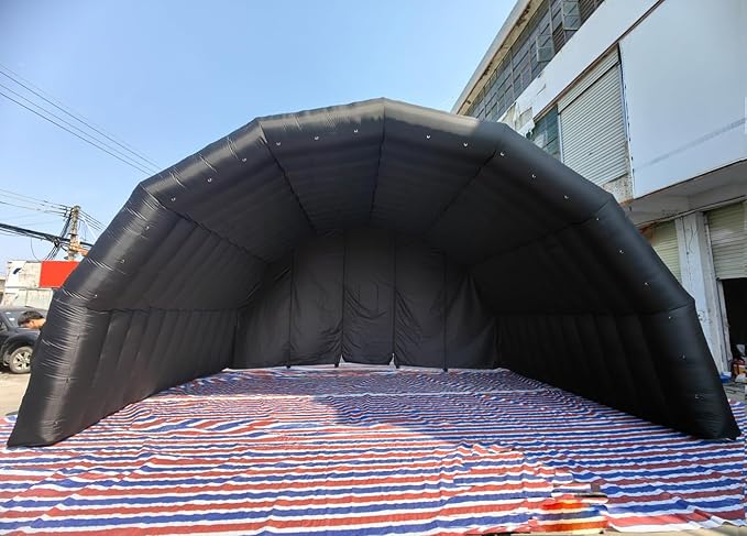 Portable Outdoor Inflatable Stage Tent Rooftop Booth Inflatable Stage Cover Marquee Concert Shelter Dome Marquee Cover 29.5x16.5x14.8ft