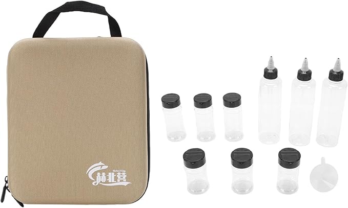 Seasoning Container Kit Seasoning Shakers Liquid Bottles with Funnel and EVA Storage for Outdoor Camping