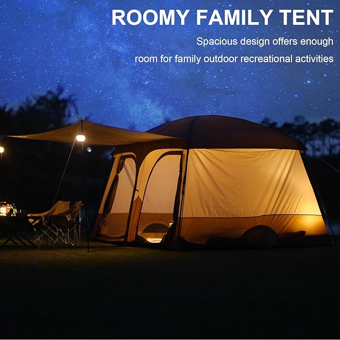 Vidalido Tents3-4 Person Camping Tent with Extended VestibuleWeather Resistant Family Tents with Breathable Mesh WindowsEasy Install Waterproof Outdoor Tent for Backpacking and Camping Hiking