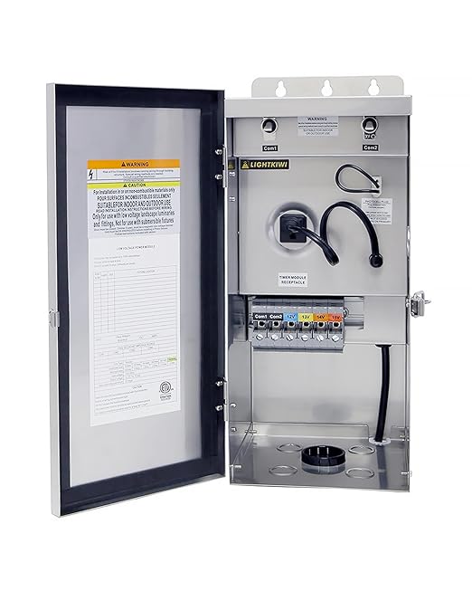 Lightkiwi U8810 600W Low Voltage Landscape Lighting Transformer 120V to 12V–15V AC Multi-Tap Weatherproof Outdoor Power Supply for Garden Path &amp Spot Lights Pool/Spa ETL Listed