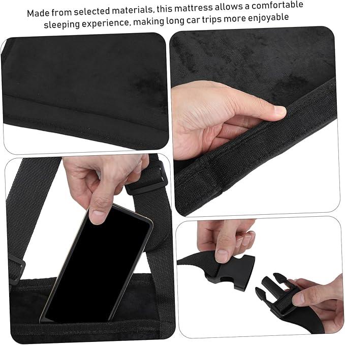 Car Mattress Extension Plate Flocking Back Seat Bed for Suvs Trucks and Compact Cars Removable Washable Cover Non Slip Design for Road Trips and Camping