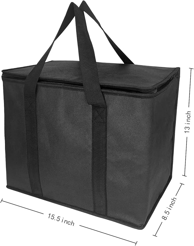 Yalin Set of 2 Large Insulated Collapsible Cooler Bags with Durable Dual Zipper ClosureReusable Grocery Shopping Bags Keep Food Hot or ColdIdeal for InstacartGrocery Transport