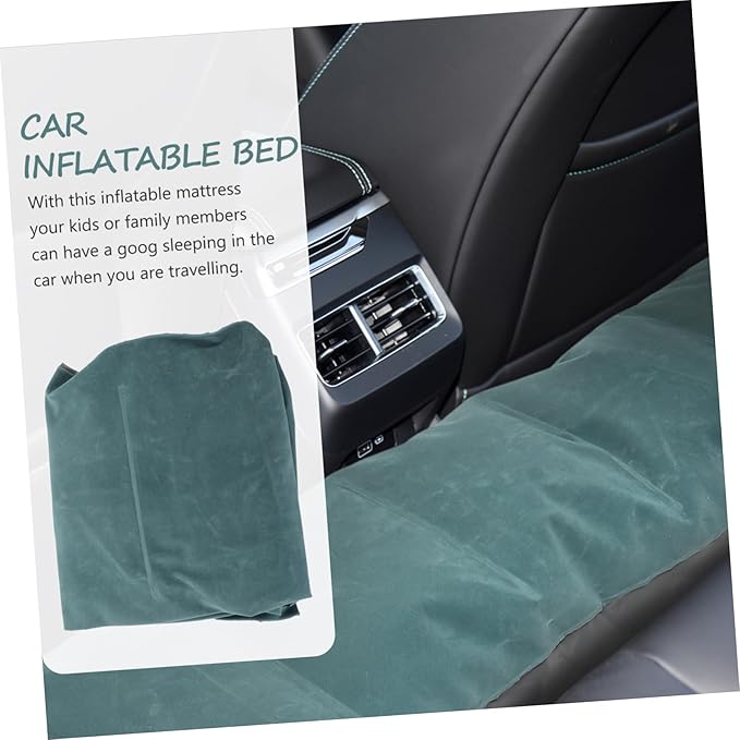 Happyyami Inflatable Car Air Bed Mattress Portable Travel Camping SUV Sedan Rear Seat Cushion Durable Lightweight Easy Clean Comfortable Rest Random Color