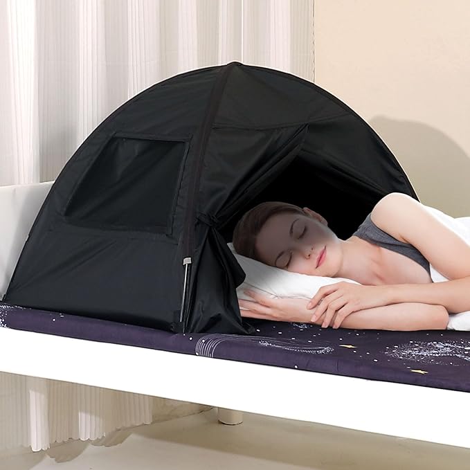 Sleep Bed Tent Light-Blocking Privacy Tent Blackout Canopy to Improve Sleep Anytime Anywhere. Perfect for Nightshift Dorms Travel Naps and Relaxation