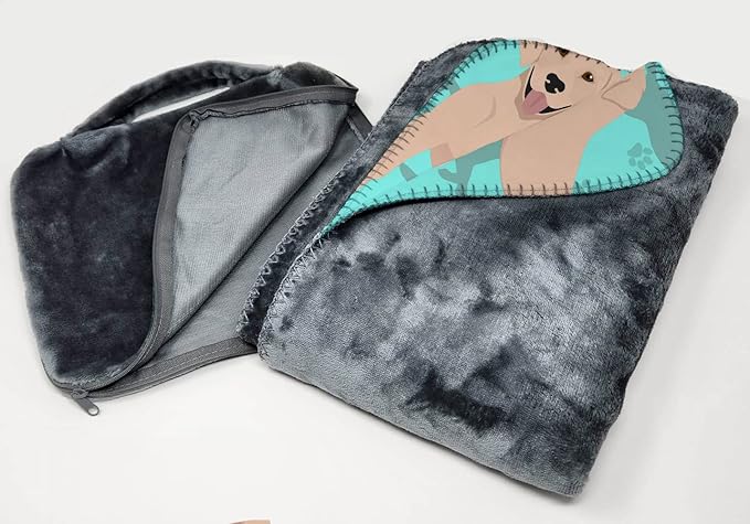 Caroline's Treasures MLM1056TBLT Yellow Labrador Retriever Soft Travel Blanket with Bag Airplane Blanket Indoor Outdoor Camping Blanket for Traveling Picnics Beach Trips Concerts