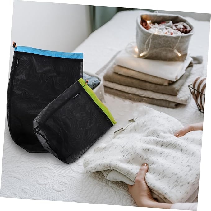 1 Set Compression Storage Bag for Travel Camping Hiking Drawstring Mesh Stuff Sack for Backpacking Durable Polyester Design Lightweight Portable