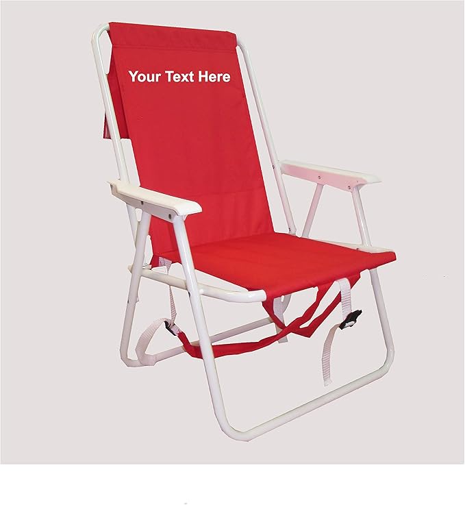 Personalized Imprinted Basic Backpack Chair by Rio - Red