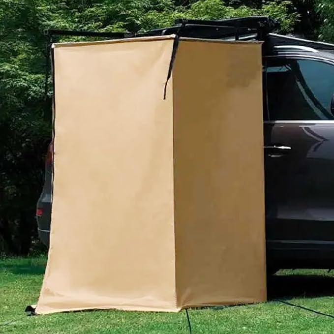Focket Vehicle Side Shower Tent Portable Outdoor Privacy Shelter Restroom with Carry Bag Foldable Camping Awning Shower Tent Bathroom Changing Room for Overland Boat Pontoon
