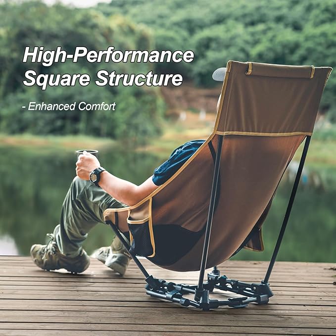 ONETIGRIS Dragonhide Oversized Camping Chair with Pillow Design Comfortable Widened Seat Folding 275 lbs Capacity