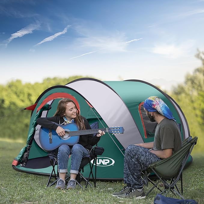 Pop-up Tent 3 Person Camping Tent Instant Portable Beach Tent Easy Pop Up Shade Tents 2 Doors for Camping Hiking &amp Traveling with Carrying Bag