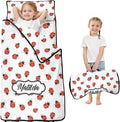 Custom Toddler Nap Mat with Name – Personalized Sleeping Bag for Kids with Pillow and Blanket Roll-Up Design