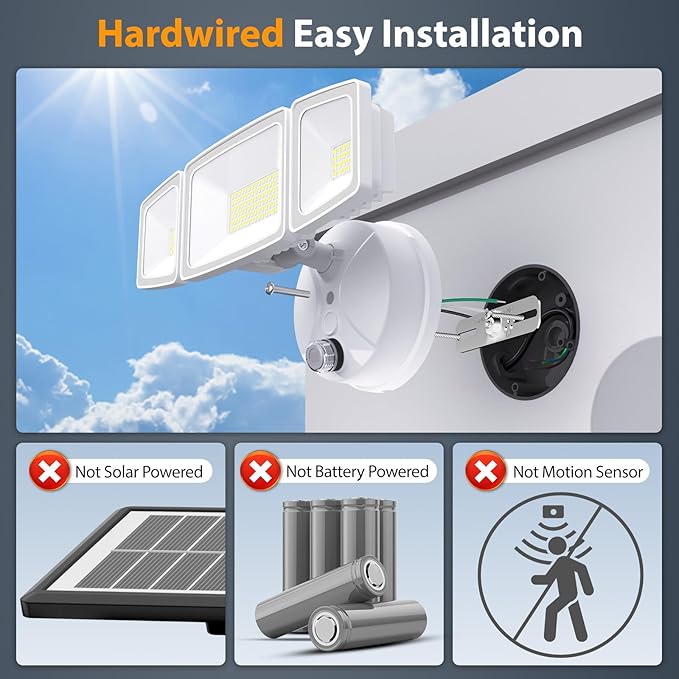 Onforu 60W LED Dusk to Dawn Outdoor Lighting2 Packs 6000LM Exterior Flood LightsIP65 Waterproof Outdoor 3 Adjustable Heads Photocell White Lights Fixture6500K Daylight White Floodlights(White)