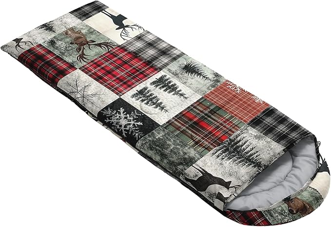 AILONEN Floral Wolf Sleeping Bag for Girls WomenWarm and Cool WeatherLightweightWaterproof BackpackingColorful Flower Animal Print Sleeping Bag for Camping