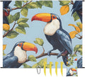 Waterproof Sandproof Beach Blanket 59''×68'' Animals Parrots Polyester Outdoor Picnic Blanket with 4 Stakes &amp Storage Bag for BeachCampingVacation