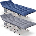 Camping Cot for Adults 2 Pack Heavy Duty Folding Sleeping Cots with Carry Bag Portable Camp Bed with Double Layer 1200D Oxford Fabric &amp Mattress Travel Cot for Camping Beach Patio Home Offic