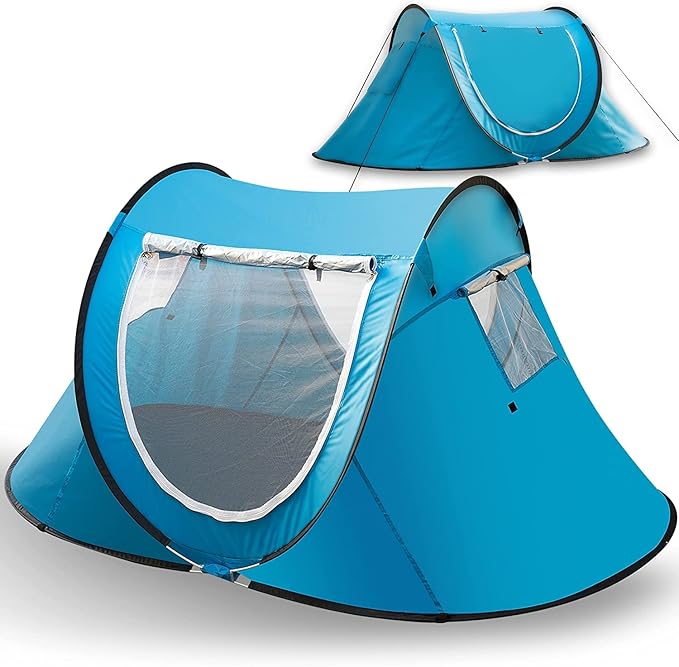 Vaygway Pop-up Tent and Automatic Instant Portable Cabana - Premium Quality 2-4 Person Easy Throw Setup Windproof Waterproof Travel Cabana Beach Tent Shelter- for Hiking Camping &amp Outdoor Activit