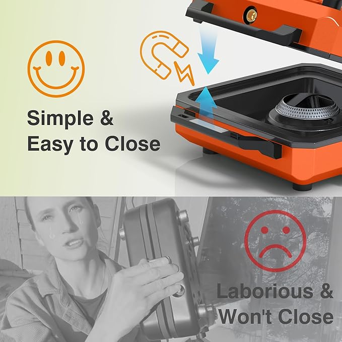 ODSD 2 Burner Camping Stove with Windshield 20000 BTU Propane Camp Stove Portable Folding Gas Stove Camping Essentials Gear Includes Frying Pan Coffee Stand &amp Carry Bag Orange