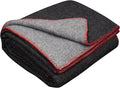 LYHome Merino Wool Blanket - Outdoor Camping and Hiking Throw Extra Warm Army Military &amp Hunting Blankets for Cold Weather Warmest Plaid Sheep Wool (51 x 67 in | Gray - Dark Gray Double-Sided)