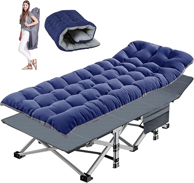 Barbella Folding Camping Cot Folding Cot Camping Cots for Adults Portable Sleeping Cot with Mattress Foldable Outdoor Bed Camp Cots Guest Bed with Carry Bag for Home Office &amp Outdoor Use