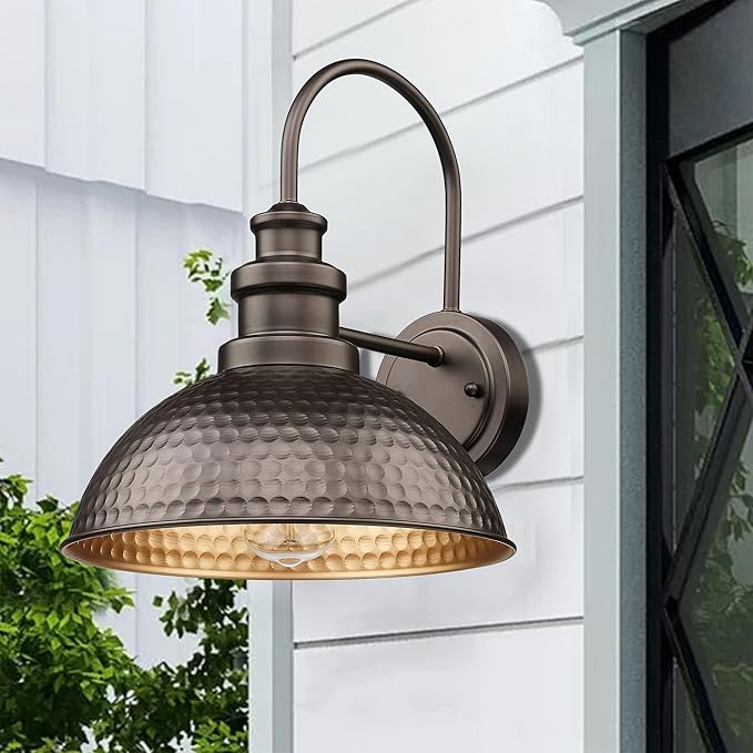 Outdoor Barn Light Fixture 11.5” Farmhouse Exterior Wall Sconce Industrial Wall Mount Porch Light Weather Resistant Outside Lighting for Patio Garage Yard E26 Base Oil Rubbed Bronze 8 Pack