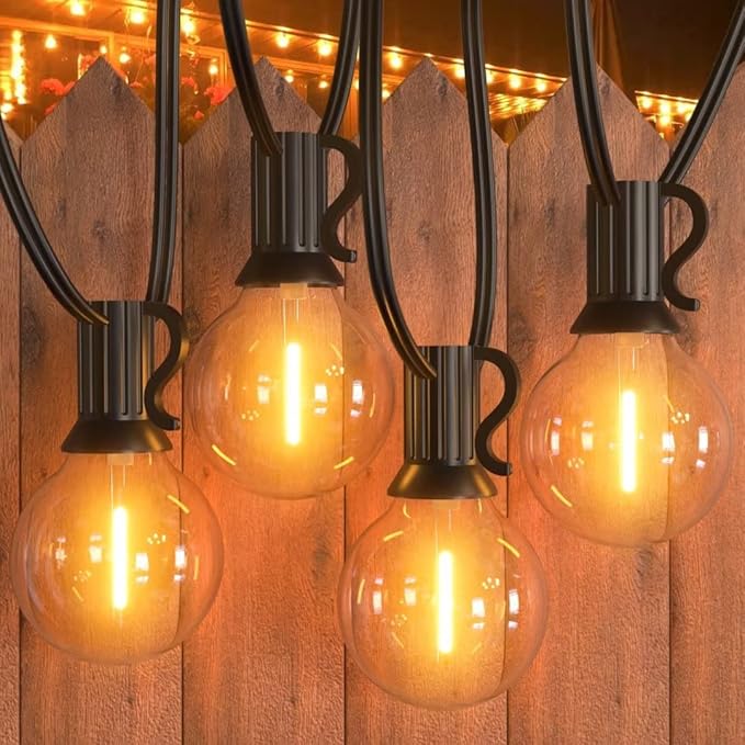 GPATIO 150FT Outdoor String Lights Waterproof Patio Lights with 77 Dimmable Hanging Light Globe G40 Bulbs 2700k Shatterproof Connectable for Backyard Gazebo Porch Outside Decor