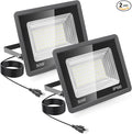 50W LED Flood Light 5500LM Super Bright 6500K Daylight Outdoor Security Light with Plug IP66 Waterproof for Yard Garden Court &amp Arena (50W-2Pack)