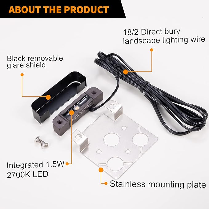 Gardenreet 3 Inch LED Hardscape LightRetaining Wall Lights12V AC/DC Paver Step LightCast Aluminum HousingIntegrated 0.5W 2700K LED Light SourceIP65 Waterproof 50000 Hours Lifespan