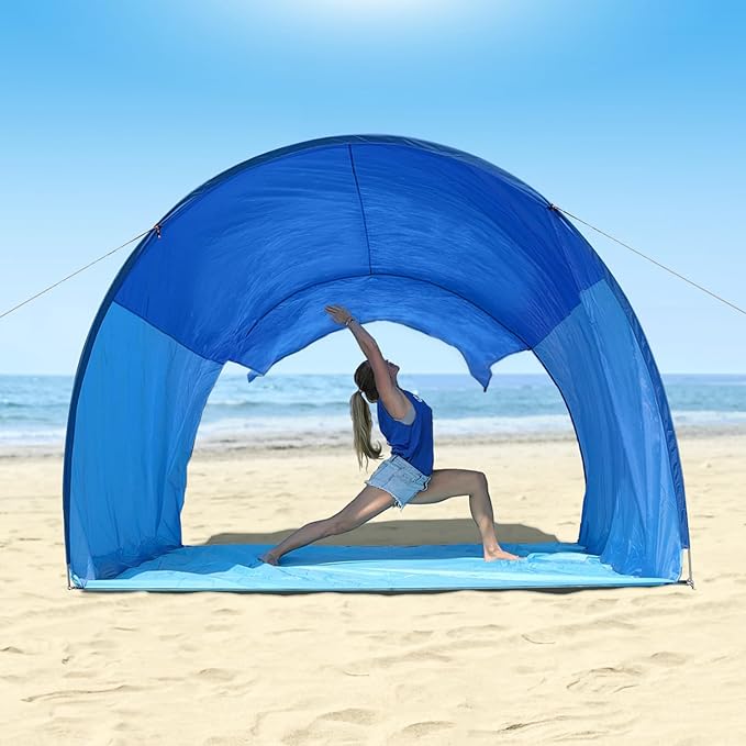 Beach Shade The Classic Wind-Supported Beach Canopy with UPF 50+ Protection 7.5ft Tall Portable &amp Easy Setup for 3-6 People