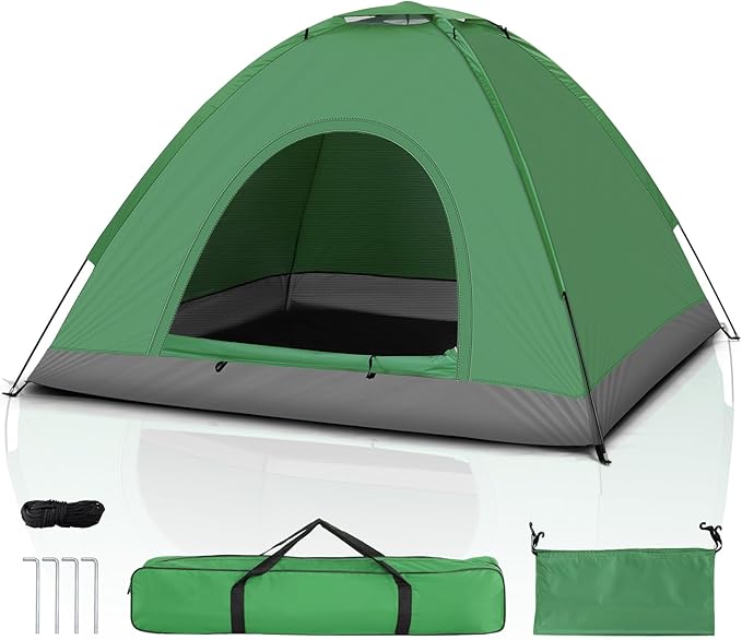 Outvita Camping Tent 4 Person Dome Tents with Rainfly &amp Carrying Bag Waterproof Easy Setup Tent with Mesh Windows for Camping &amp Hiking