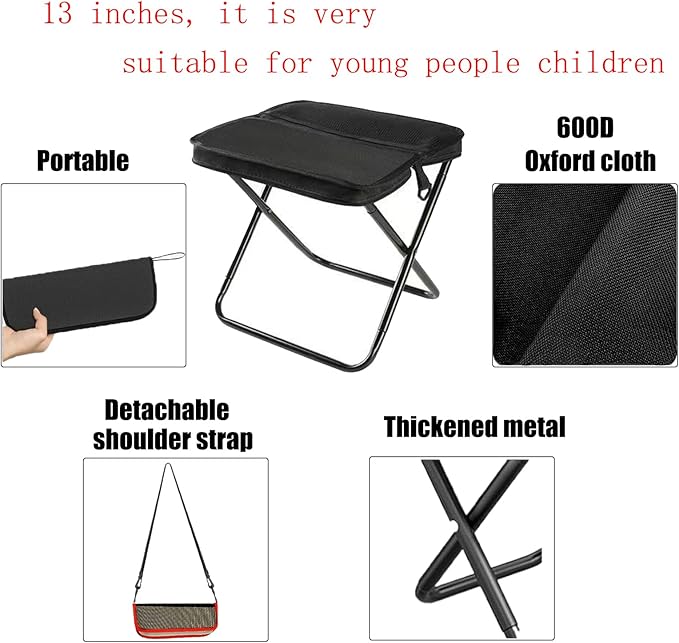 Small Portable Foldable Travel PedalCamping Stool Portable13 in Ultra Light Mini Foot RestCompact Design for Enhanced ComfortNot Suitable for Buyers with Heavier Body Weight.(12.6 in)