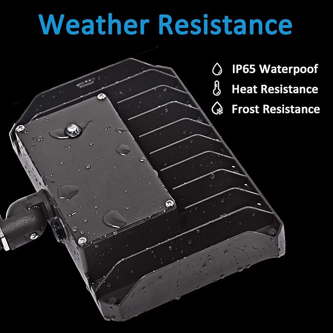 40W LED Flood Light Outdoor Security Floodlights Fixture with Knuckle Mount Base Dusk-to-Dawn Photocell Daylight 5200lm(300W Equivalent) 100-277V IP65 Waterproof for Entrance Yard (2Pack)