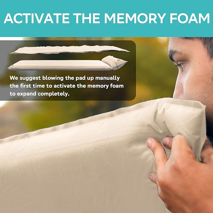 Clostnature Self Inflating Sleeping Pad for Camping - 1.5/2/3 inch Camping Pad Lightweight Inflatable Camping Mattress Pad Insulated Foam Sleeping Mat for Backpacking Tent Hammock