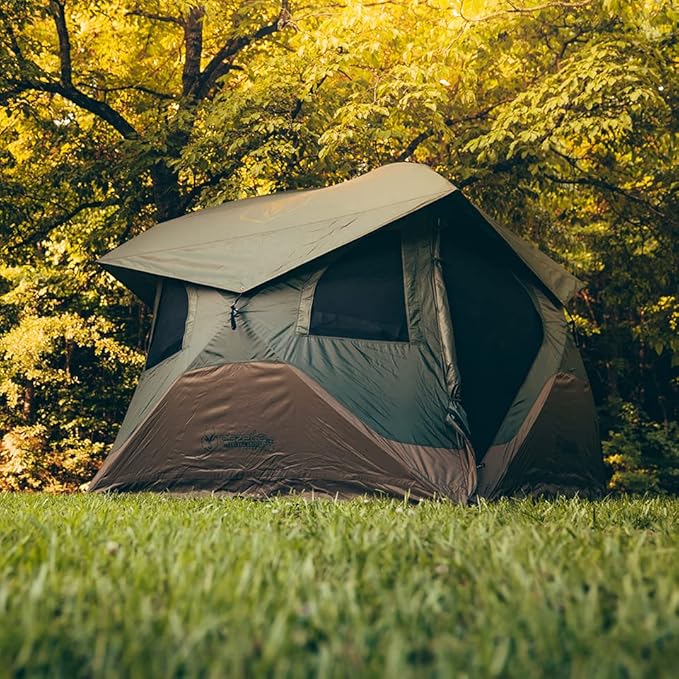 Gazelle T4 Overland Edition GT401GR Pop-Up Portable Camping Hub Tent Easy Instant Set up in 90 Seconds Alpine Green/Moss 4-Person Family Overlanding