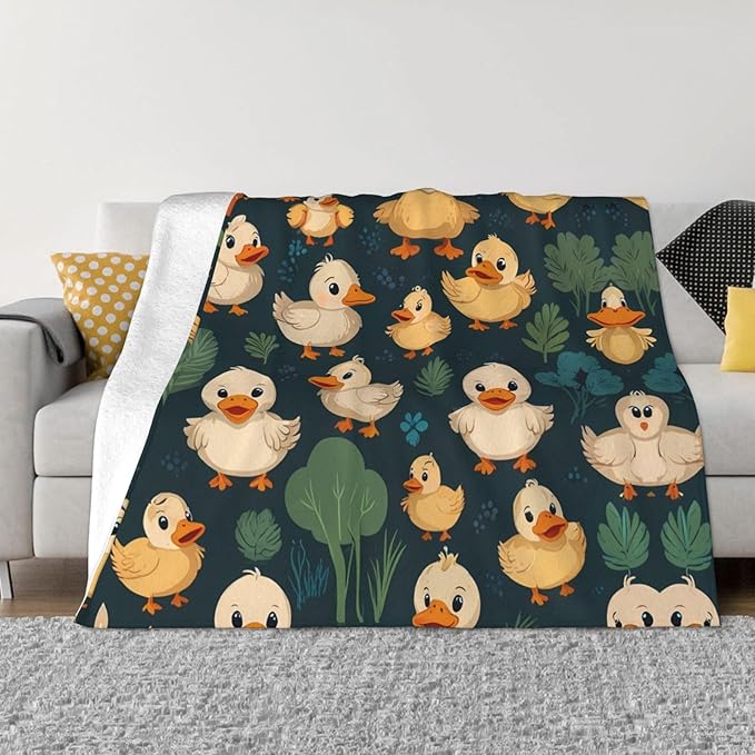 Cute Cartoon Bunny 50x40 Printed Soft Fleece Blanket for Sofa Bed and Camping - Cozy Blanket for Travel Picnics Nighttime Use